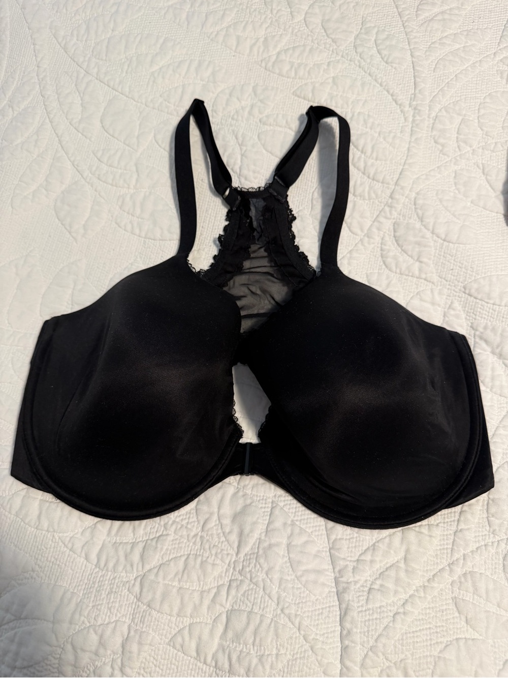 Victoria's Secret Black Racerback Underwire Bra with Lace Back